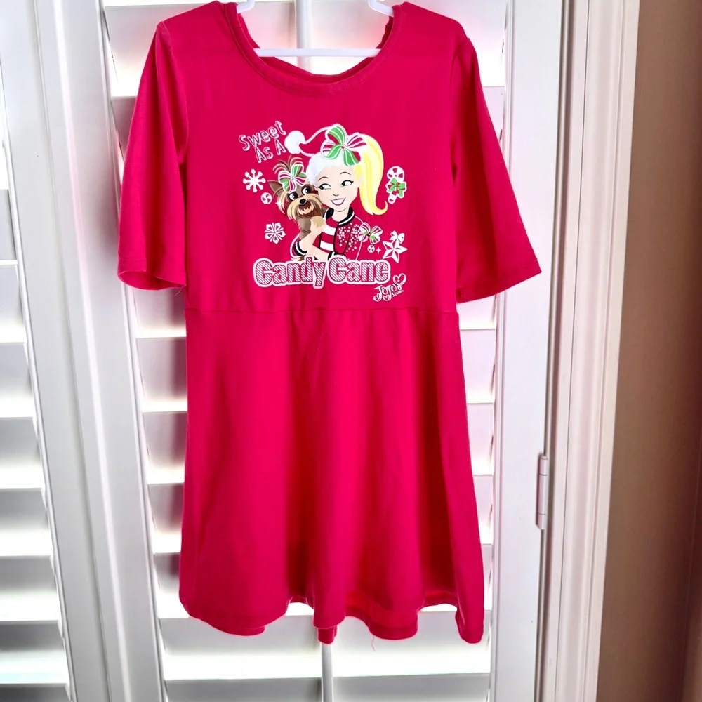 Nickelodeon JoJo Siwa‎ Holiday Dress XS (4–5) Pink “Candy Cane” Christmas Outfit